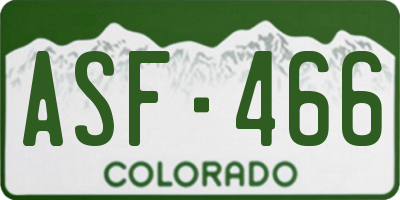CO license plate ASF466