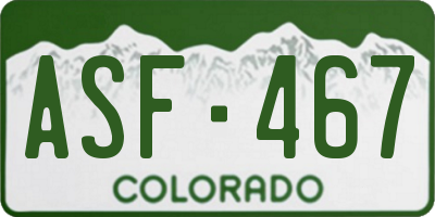 CO license plate ASF467