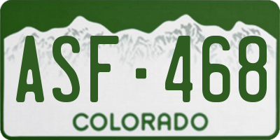 CO license plate ASF468