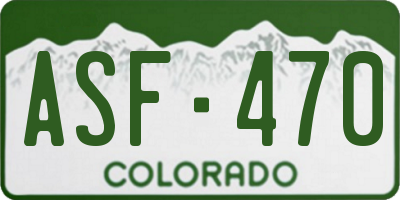 CO license plate ASF470