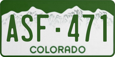 CO license plate ASF471