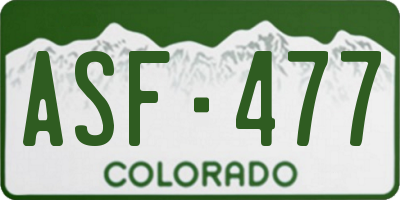 CO license plate ASF477