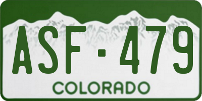 CO license plate ASF479
