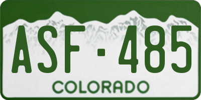 CO license plate ASF485