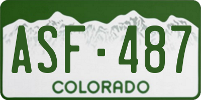 CO license plate ASF487