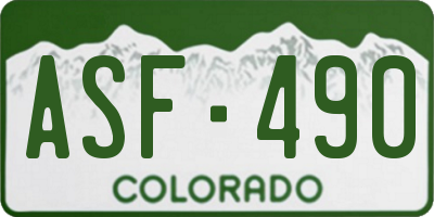 CO license plate ASF490