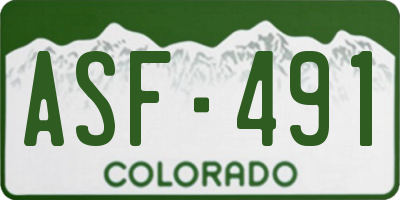 CO license plate ASF491