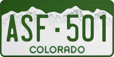 CO license plate ASF501