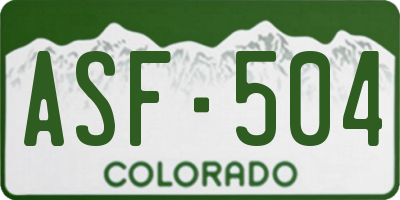 CO license plate ASF504