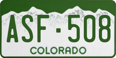 CO license plate ASF508