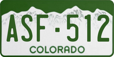 CO license plate ASF512