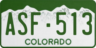 CO license plate ASF513