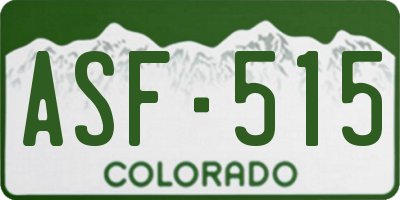 CO license plate ASF515