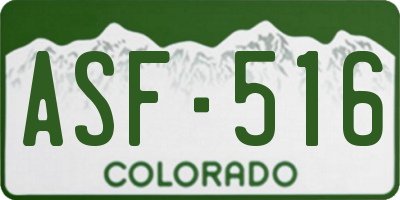 CO license plate ASF516