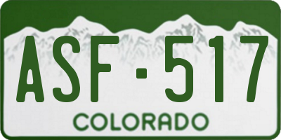 CO license plate ASF517