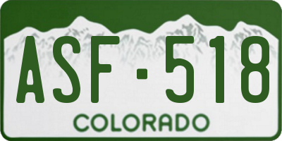 CO license plate ASF518