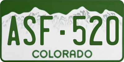 CO license plate ASF520