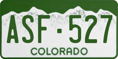 CO license plate ASF527