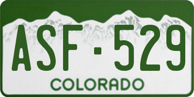 CO license plate ASF529