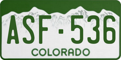 CO license plate ASF536
