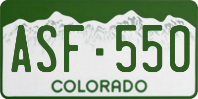 CO license plate ASF550
