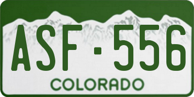CO license plate ASF556