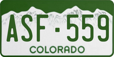 CO license plate ASF559