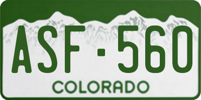 CO license plate ASF560