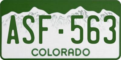 CO license plate ASF563