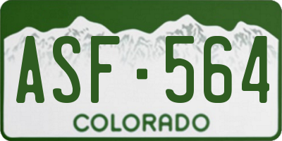 CO license plate ASF564