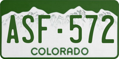 CO license plate ASF572