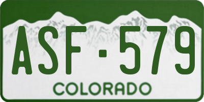 CO license plate ASF579