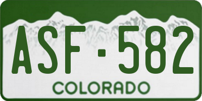 CO license plate ASF582