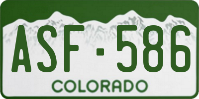 CO license plate ASF586