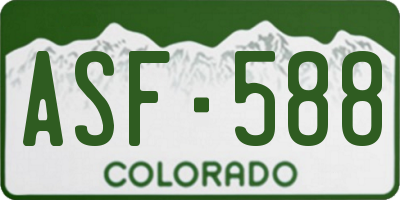 CO license plate ASF588