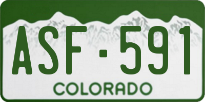 CO license plate ASF591