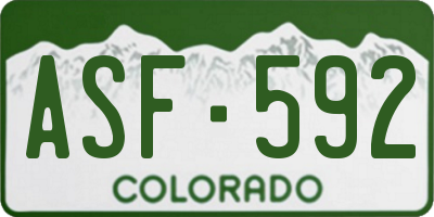 CO license plate ASF592