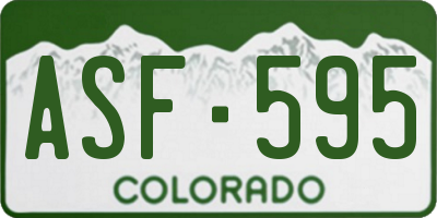 CO license plate ASF595
