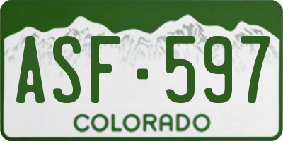 CO license plate ASF597