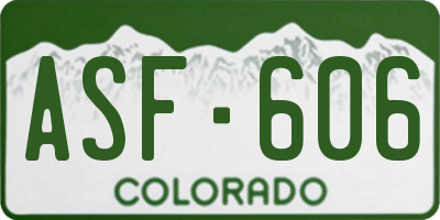 CO license plate ASF606
