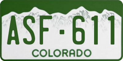 CO license plate ASF611
