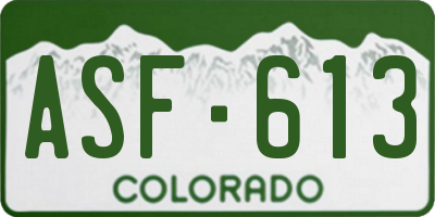 CO license plate ASF613