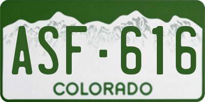 CO license plate ASF616