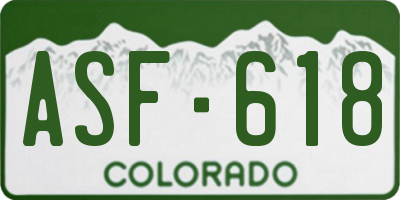 CO license plate ASF618