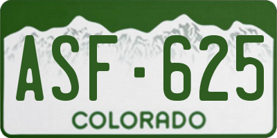 CO license plate ASF625