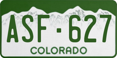 CO license plate ASF627