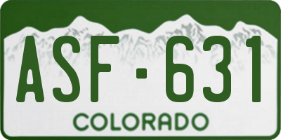 CO license plate ASF631