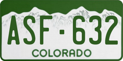 CO license plate ASF632