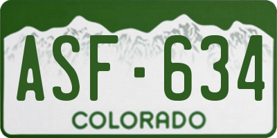 CO license plate ASF634