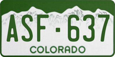 CO license plate ASF637